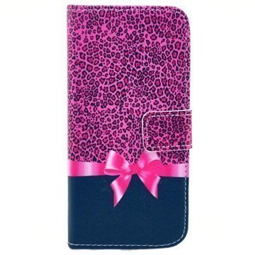 iPhone 6 / 6S Lompakkonahkakotelo Pinkki Leopard