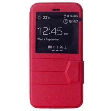 iPhone 6 / 6S View Flip Leather Case Red