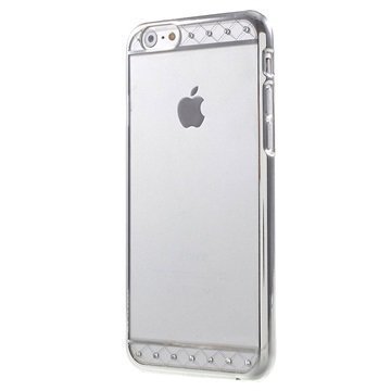 iPhone 6 / 6S X-Fitted Swarovski Crystal Suojakotelo Koristenauha Hopeinen