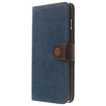 iPhone 6 Plus / 6S Plus Jeans Lompakkomallinen Nahkakotelo Sininen