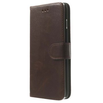 iPhone 6 Plus / 6S Plus Wallet Nahkakotelo Kahvi