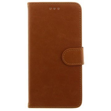 iPhone 6 Plus / 6S Plus Wallet Nahkakotelo Ruskea