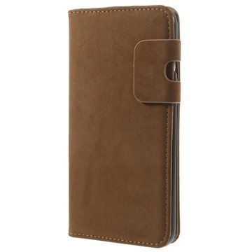 iPhone 6 Plus / 6S Plus Wallet Nahkakotelo Ruskea