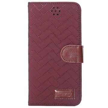 iPhone 6 Plus / 6S Plus Zigzag Wallet Nahkakotelo Wine Red