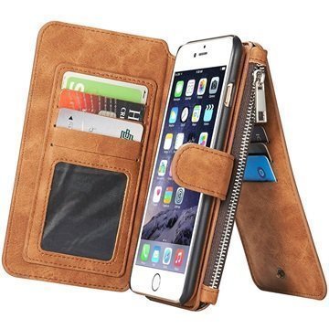 iPhone 6 Plus/6S Plus Caseme Multifunctional Wallet Leather Case Brown