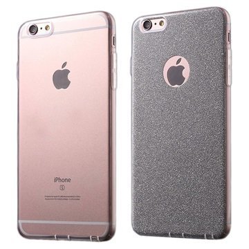 iPhone 6/6S Kirkas TPU-Kotelo Glitteri Hopea