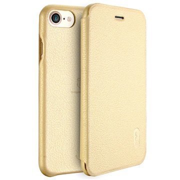 iPhone 7 Lenuo LeDream Flip Case Gold