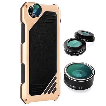 iPhone 7 Viking Case with Camera Lens Set Black / Gold