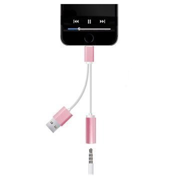 iPhone 7/7 Plus Lightning to 3.5mm Audio & Charging Adapter Rose Gold